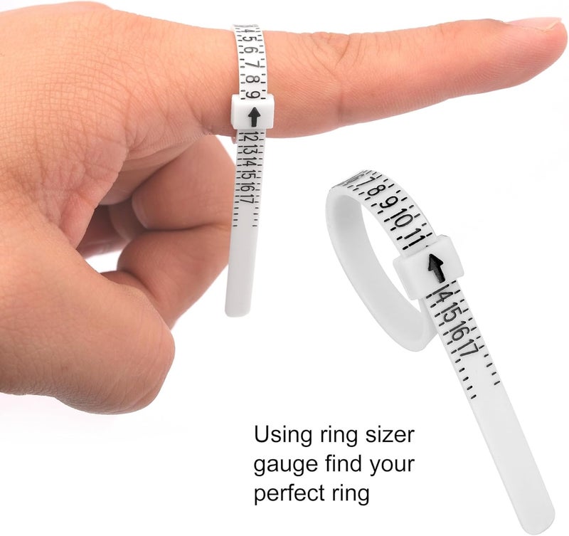 TUNQISM 4Pcs Ring Sizer Measuring Tool Kit, Ring Mandrel Measurer, 27 PCS Measuring Ring Tool, US Ring Size 0-13, UK Ring Sizer A-Z,2 PCS Size 1-17 USA Rings Size - Image 5